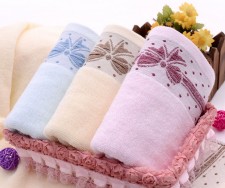 【6389-6-蝴蝶结毛巾】棉 超柔面巾 礼品毛巾
