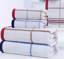 【5013-方格线条浴巾】厂家直接纯棉简约 加厚成人浴巾 高阳厂家