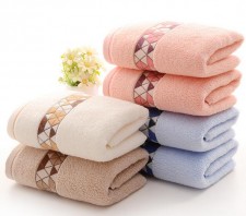 【6620-几何纯棉毛巾】厂家直销 加厚纯棉吸水毛巾 商超 福利 可定制LOGO
